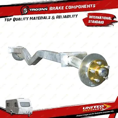 $74.95 • Buy Trojan Trailer Braked Stub Axle Assembly 2.2T 275mm Disc 50mm Round