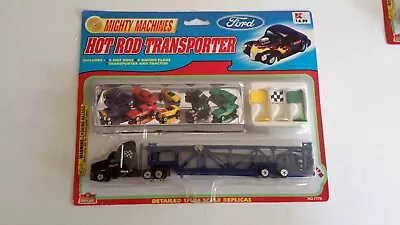 1997 Mighty Machines Imperial Diecast-Ford Hot Rod Transporter + 5 Cars - 1/144 • $10