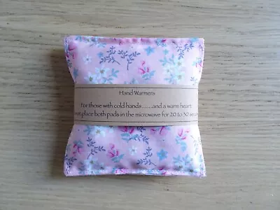 Pink Floral Hand Warmers Pocket Warmers Microwaveable Birthday Christmas Gift • £7.25