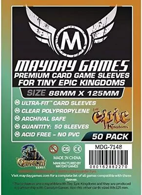 50 Mayday 88 X 125 Tiny Epic Kingdoms Premium Card Sleeves Board Gam (US IMPORT) • £6.21