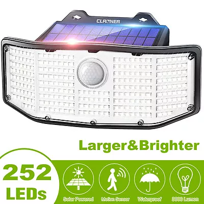 252 LED Solar Lights Outdoor PIR Motion Sensor Security Garden Yard Wall Lamps • $13.99