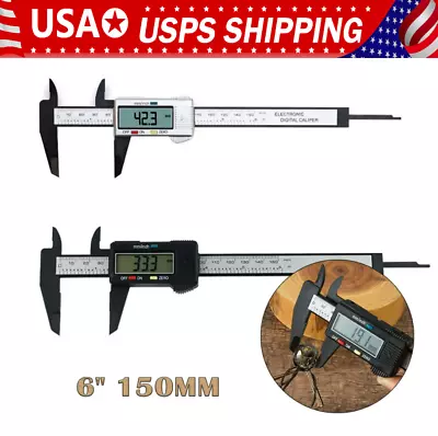 6  150mm Digital Caliper Micrometer LCD Gauge Vernier Electronic Measuring Ruler • $7.18