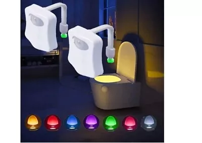 Toilet Night Light 8 Color LED Motion Activated Sensor Bathroom Bowl Seat • $5.99