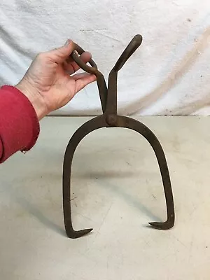  Ice Block Tongs Carrying Hay Bale Wood Tool Primitive Cast Iron Tongs • $44.99