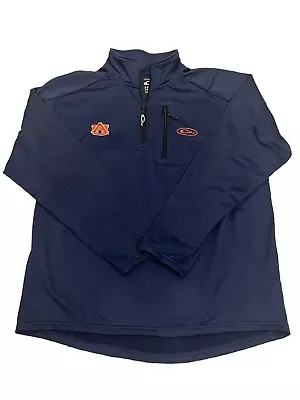 Drake Waterfowl Mens Size Large Navy Auburn Tigers 1/4 Zip Pullover Sweatshirt • $31