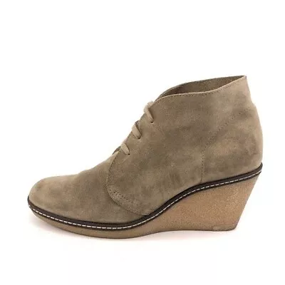 J. Crew MacAlister Wedge Ankle Booties Womens Size 9 Tan Brown Suede Leather • $75