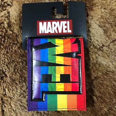 NEW Marvel Comics Pride Flag Rainbow Bifold Wallet Billfold Faux Leather Gay • $18.74