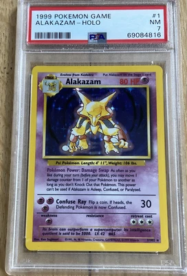 $59 • Buy 1999 Pokemon Base Set Alakazam Holo 1/102 Psa 7 