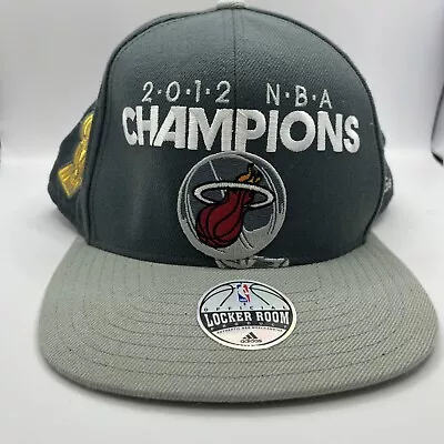 2012 NBA Champions Gray Miami Heat Adidas The Finals Snapback Basketball Hat • $15.99