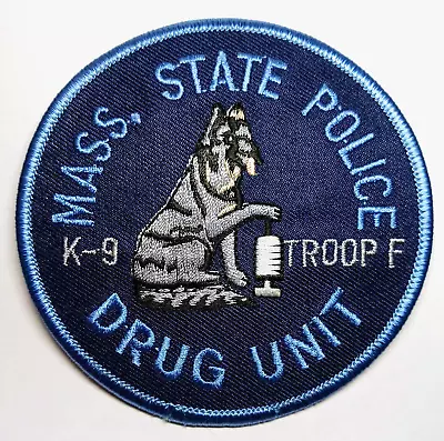 Massachusetts State Police Troop F K-9 Drug Unit Patch - FREE US SHIPPING • $6