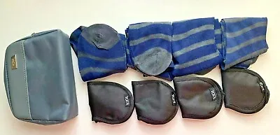 TUMI Delta On  4 Eye Shades & 4 Socks & Gray Soft Side Amenity Bag ALL NEW • $36.99