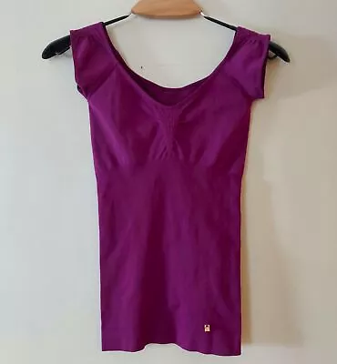 NEW NWOT Marciano Guess Microfiber Bodycon Cap Sleeve Top Magenta Purple XS To S • $12.99