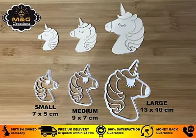 Unicorn HEAD Cookie Cutters Horse Shape 001 Pastry Fondant Sugarcraft Play • £8.28