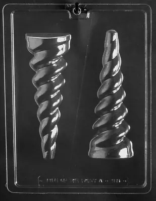3D LARGE UNICORN HORN CHOCOLATE MOULD 2 SHAPES ON 1 MOULD 18cm LONG  • £8.95