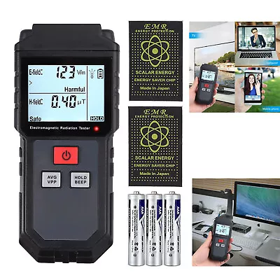 EMF Meter Electromagnetic Field Radiation Detector Handheld Digital LCD Tester • £25.59