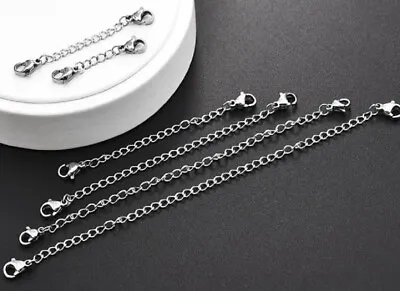£3.19 • Buy Silver Stainless Steel Extension Extender Chain Chains Asst Sizes Necklace K13