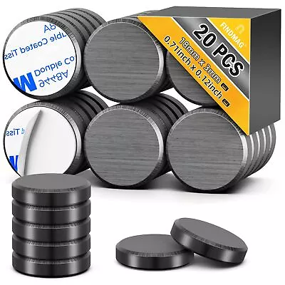 20 Pack Adhesive Backing Craft Magnets Round Disc Magnets Strong Adhesive Cera • $6.14