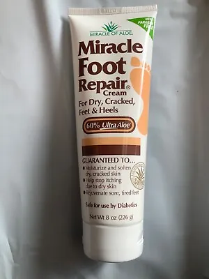 Miracle Foot Repair Cream 8 Oz Repairs Dry Cracked Heels And Feet Diabetic Aloe • $15.99