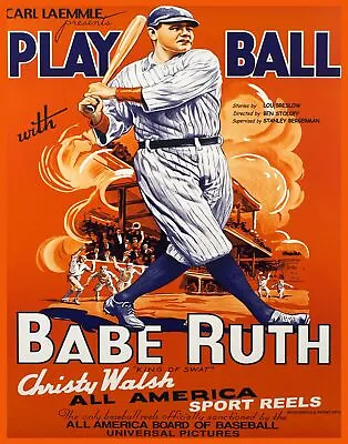 Decoration Poster.Home Room Art.Interior Design.Babe Ruth Movie.Baseball.7287 • $21