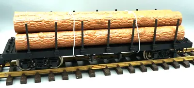 Bachmann 98470  - G SCALE - FLAT CAR + BARS AND WITH LOGS ( PAINTED UNLETTERED ) • £64.99
