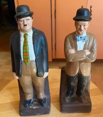 Vintage-Laurel And Hardy-Hand Painted Ceramic Figures • £67.45