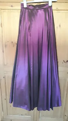 Ariella Plum Taffeta Womens Long Skirt Evening Size 10 • £22