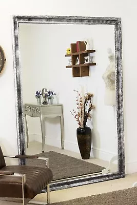 £169.99 • Buy Large Mirror Silver Leaner Full Length Wood Wall  6Ft7 X 4Ft7, 201 X 140cm