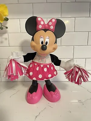 Vintage-Disney Cheerin Minnie Mouse Cheerleader Cheers Sings Shakes Pom Poms • $58.50