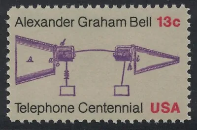 Scott 1683- Telephone Centennial Alexander G. Bell- 13c MNH 1976- Unused Mint • $1.69