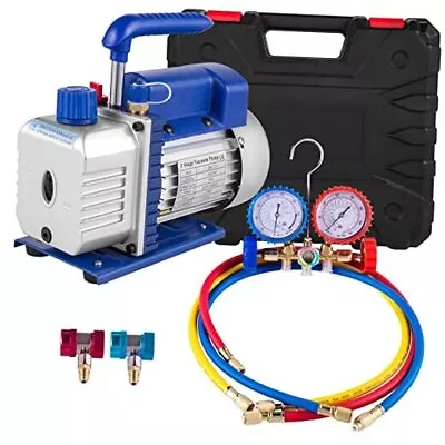 Bestauto Vacuum Pump 4CFM 1/4HP Air 4 CFM Vacuum Pump + Manifold Gauge Set • $135.58