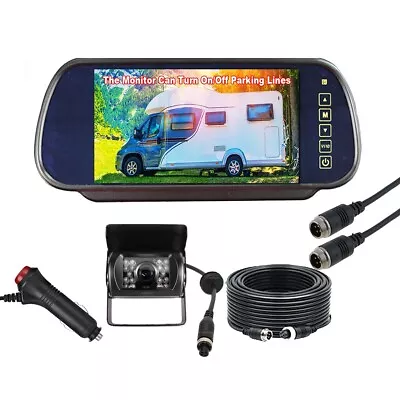 7  Car Rear View Mirror Monitor 4 PIN IR Reversing Backup Camera Truck Motorhome • $59.99