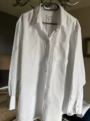 Marks & Spencer Linen Shirt White Long Sleeve NWOT • £4.20