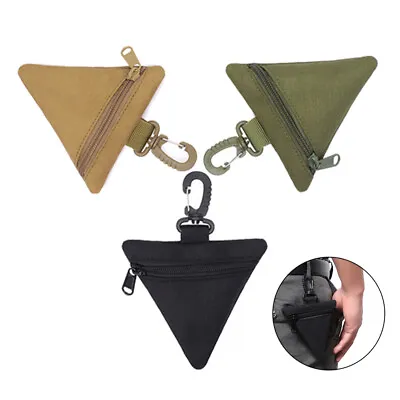 Outdoor Triangle Mini Tactical Wallet Coin Key Purse EDC Small Earphone Pouches • $13.99