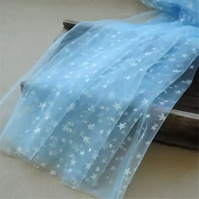 Star Fabric Star Print Tulle Mesh Lace Fabric DIY Bridal Veil Sell By The Yard • $10.99