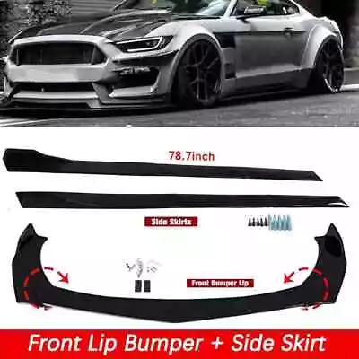 Front Bumper Lip Spoiler Splitter Body Kit+78.7  Side Skirts For VW For Jetta US • $66.99