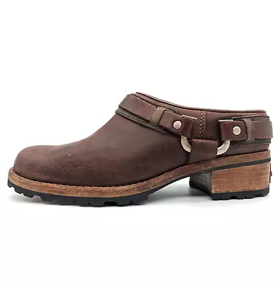 Ugg Sullivan Brown Leather Shearling Lined Mule Clogs Women’s US 6 EU 37 • $40.99