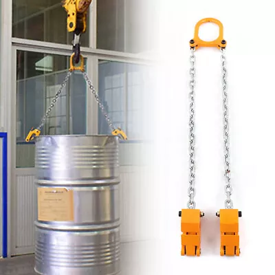 Vertical Drum Clamp Barrel Forklift Rigging Alloy Steel Chain Drum Lifter Yellow • $38