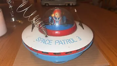 Vintage 1960's Space Patrol 3 Flying Saucer Battery Operated Yoshiya WORKS! • $315