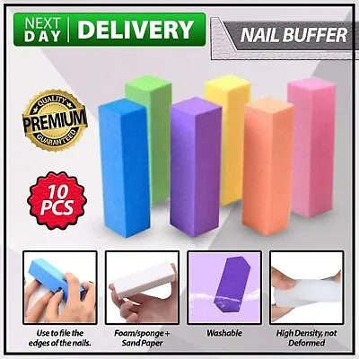 Buffer Block Acrylic Nail Art Buffing Sanding File Block & Washable Nail Files • £1.98