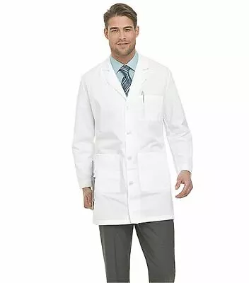 Landau Men's 37  Long 4 Button White Lab Coat - 3124 • $35.97