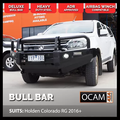 OCAM Deluxe Steel Bull Bar For Holden Colorado RG 08/2016-20 & OCAM 12K LBS Win • $2445