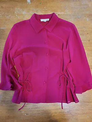 Vintage Dressbarn Blouse-sheer Red Size 10 • $4