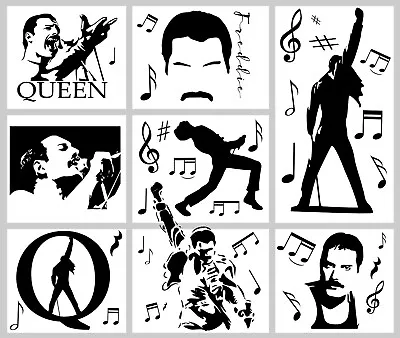 Freddie Mercury Queen Wall Stickers Collection Music Notes Laptop Car Decals • £15.99