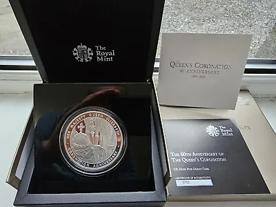 The 60th Anniversary Of The Queen Coronation 2013 5oz £10 Silver Proof Coin COA • £269