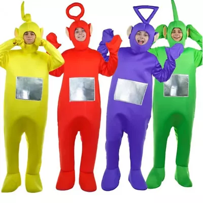 Teletubbies Costume Party Fancy Dress Up Outfit Unisex Dipsy Adult TV Jumpsuit • $49.99