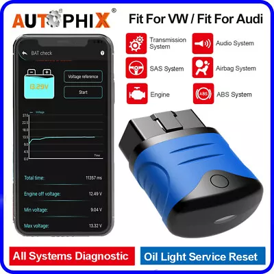 £38.99 • Buy Fit For VW/Fit For Audi Car Diagnostic Tool OBD2 Scanner BAT Check Oil Reset UK