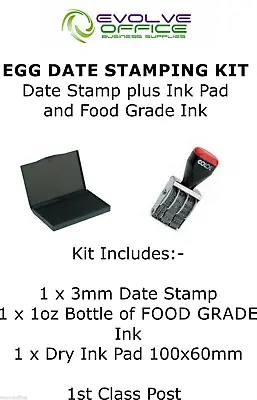 Egg Date Stamping Kit Supplied With Food Grade Ink For Smallholder / Farm • £34.70