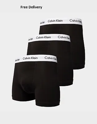Calvin Klein Men's Brief Stretch Boxers 3 In 1 Pack All Black White Belt UK • £15.99