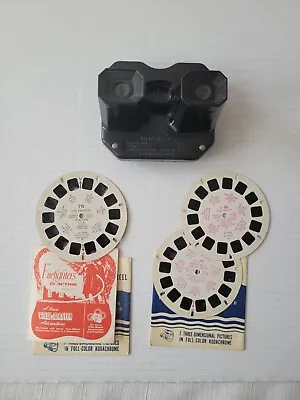 Sawyers VIEW MASTER Bakelite MODEL E VIEWER W/ 3 Reels Vintage • $32.99