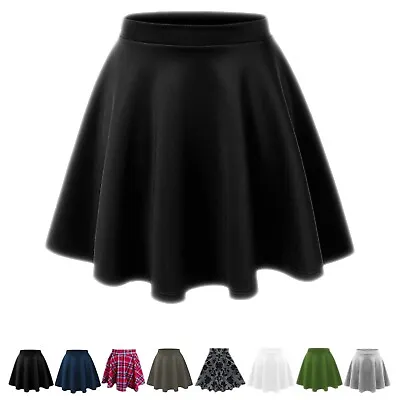 £6.99 • Buy Girls Skater Skirt Flared High Waisted Flippy Stretch Mini Tutu School Skirts 